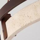 Round Orbit Travertine Chandelier