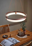 Round Orbit Travertine Chandelier