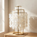 Round Shell Tiered Table Lamp