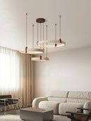 Round Travertine Celestial Orbit Ring Chandelier