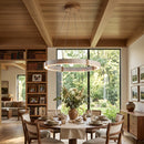 Round Travertine Dainolite Chandelier