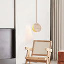 Round Travertine Solstice Stone Pendant Light