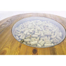 Whiskey & Wine Barrel Round Top with Glass Center — Wire-Brushed Oak, Fits 53–59 Gal (October Pre-Order)