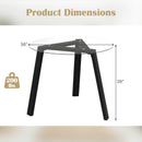 36 Inches Round Glass Dining Table for 4 with Rubber Wood Frame by LJGDeals