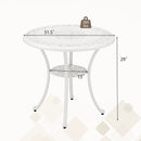 31.5 Inch Round Patio Dining Table for 4 Cast Aluminum with 2-Inch Umbrella Hole by LJGDeals