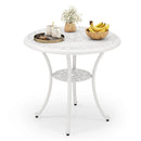 31.5 Inch Round Patio Dining Table for 4 Cast Aluminum with 2-Inch Umbrella Hole by LJGDeals