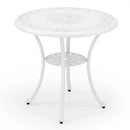 31.5 Inch Round Patio Dining Table for 4 Cast Aluminum with 2-Inch Umbrella Hole by LJGDeals