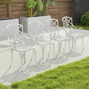 Set of 4 Cast Aluminum Patio Dining Chairs with Armrests and Decorative Patterns by LJGDeals