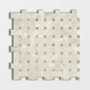 Royal Beige&amp;emperador Light Honed Basket Weave Marble Mosaics 12x12