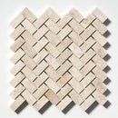 Royal Beige Honed Herringbone 1x2 Marble Mosaics 11x11
