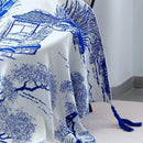 GobekUsa Blue Knitted Sofa Blanket for All Seasons at Home