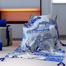 GobekUsa Blue Knitted Sofa Blanket for All Seasons at Home