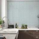 Seafoam Glossy Chevron Ceramic Tiles 2x6