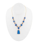Royal Blue Lapis Golden Pendant Necklace