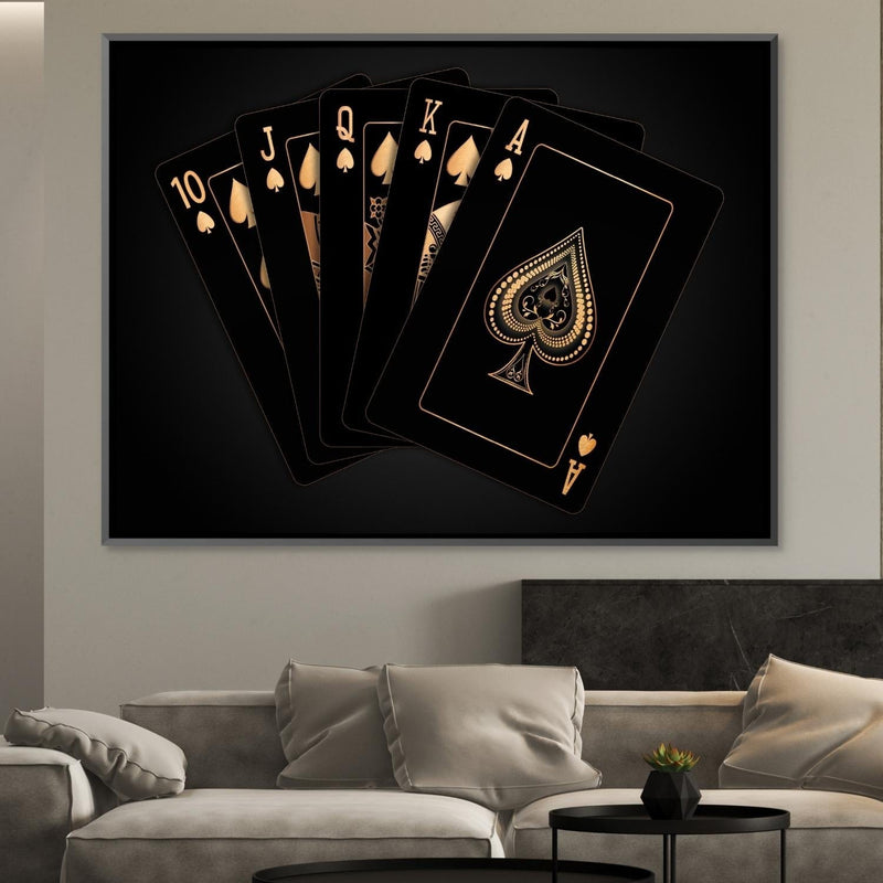 Royal Flush - Gold Canvas