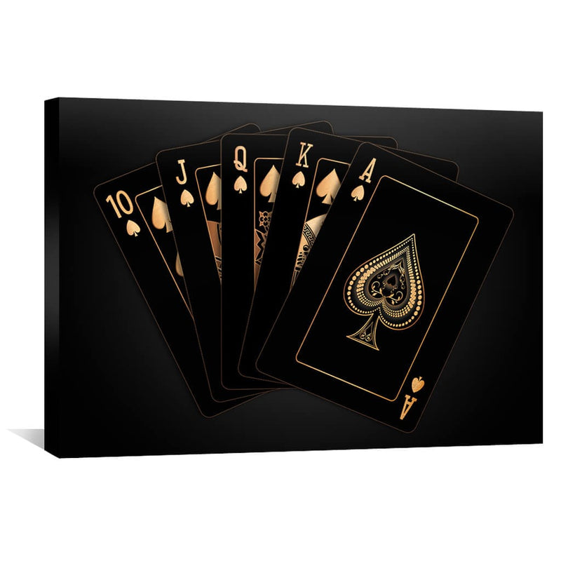 Royal Flush - Gold Canvas