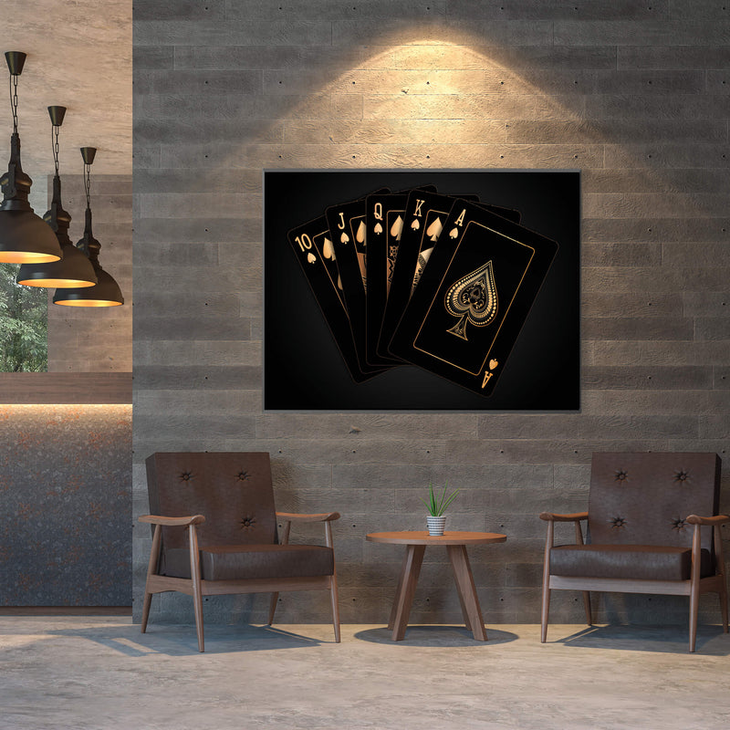 Royal Flush - Gold Canvas