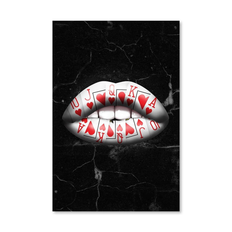 Royal Flush Lips - Hearts Canvas