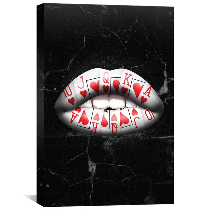 Royal Flush Lips - Hearts Canvas