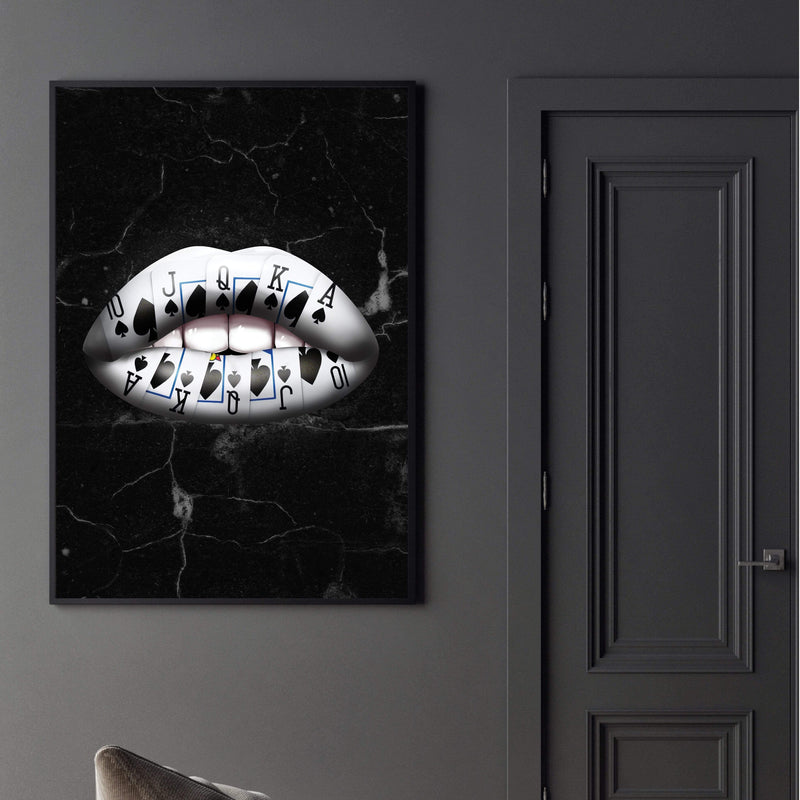 Royal Flush Lips - Spades Canvas