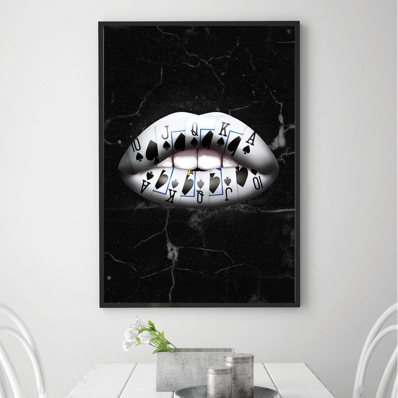 Royal Flush Lips - Spades Canvas