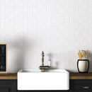 Royal White Glossy Meshed Ceramic Mosaics 12x12