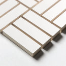 Royal White Glossy Meshed Ceramic Mosaics 12x12