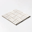 Royal White Glossy Meshed Ceramic Mosaics 12x12