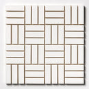 Royal White Glossy Meshed Ceramic Mosaics 12x12