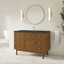 James Martin Laurent 48" Dual Mount Single Bathroom Vanity, Honey Oak