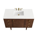 James Martin Amberly 48" Dual Mount Single Bathroom Vanity, Mid-Century Walnut
