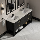 James Martin Lucian 72" Double Bathroom Vanity, Carbon Oak