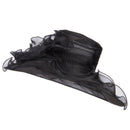 2 Roses Accent Wide Organza Hat
