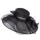 2 Roses Accent Wide Organza Hat