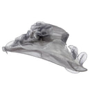 2 Roses Accent Wide Organza Hat