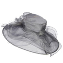 2 Roses Accent Wide Organza Hat