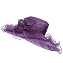 2 Roses Accent Wide Organza Hat