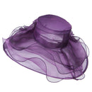 2 Roses Accent Wide Organza Hat