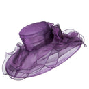 2 Roses Accent Wide Organza Hat
