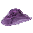 2 Roses Accent Wide Organza Hat
