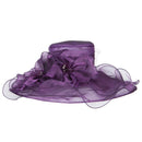 2 Roses Accent Wide Organza Hat
