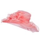 2 Roses Accent Wide Organza Hat