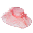2 Roses Accent Wide Organza Hat