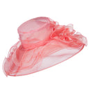 2 Roses Accent Wide Organza Hat