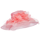2 Roses Accent Wide Organza Hat