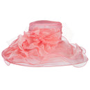 2 Roses Accent Wide Organza Hat