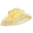 2 Roses Accent Wide Organza Hat