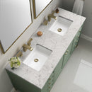 James Martin Chicago 60" Double Bathroom Vanity, Smokey Celadon