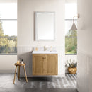 James Martin Laurent 30" Dual Mount Single Bathroom Vanity, Light Natural Oak