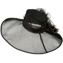 3 Flowers Organza Hat with Ruffles Trimming